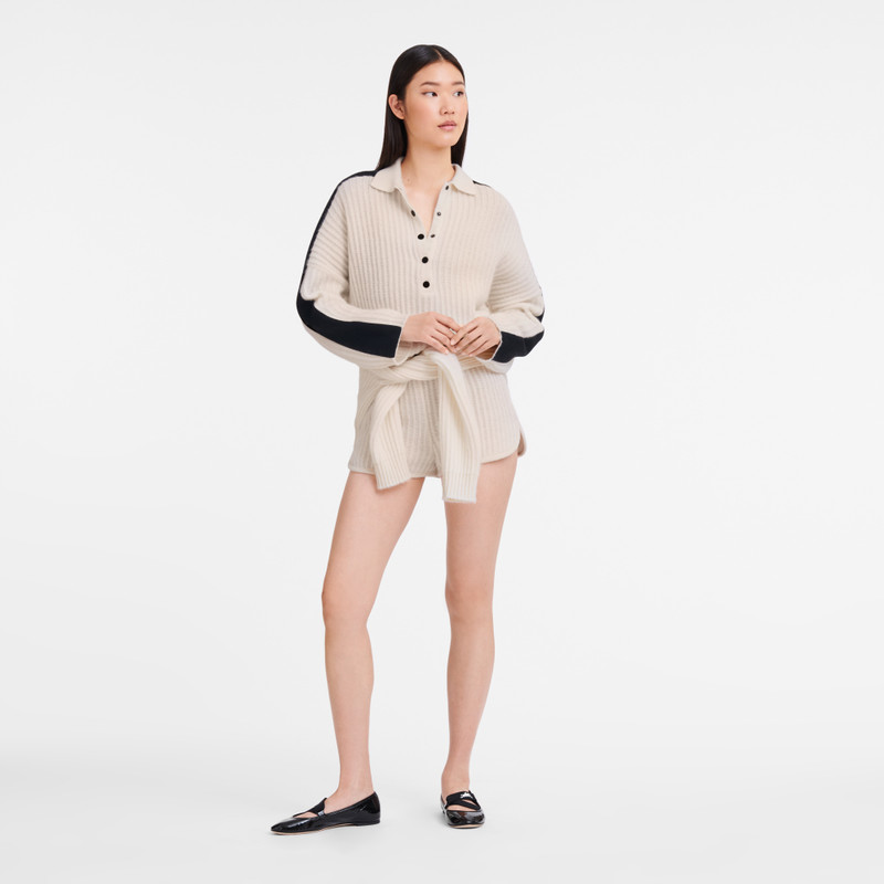 Longchamp Polo collar jumper Ecru - Knit outlook