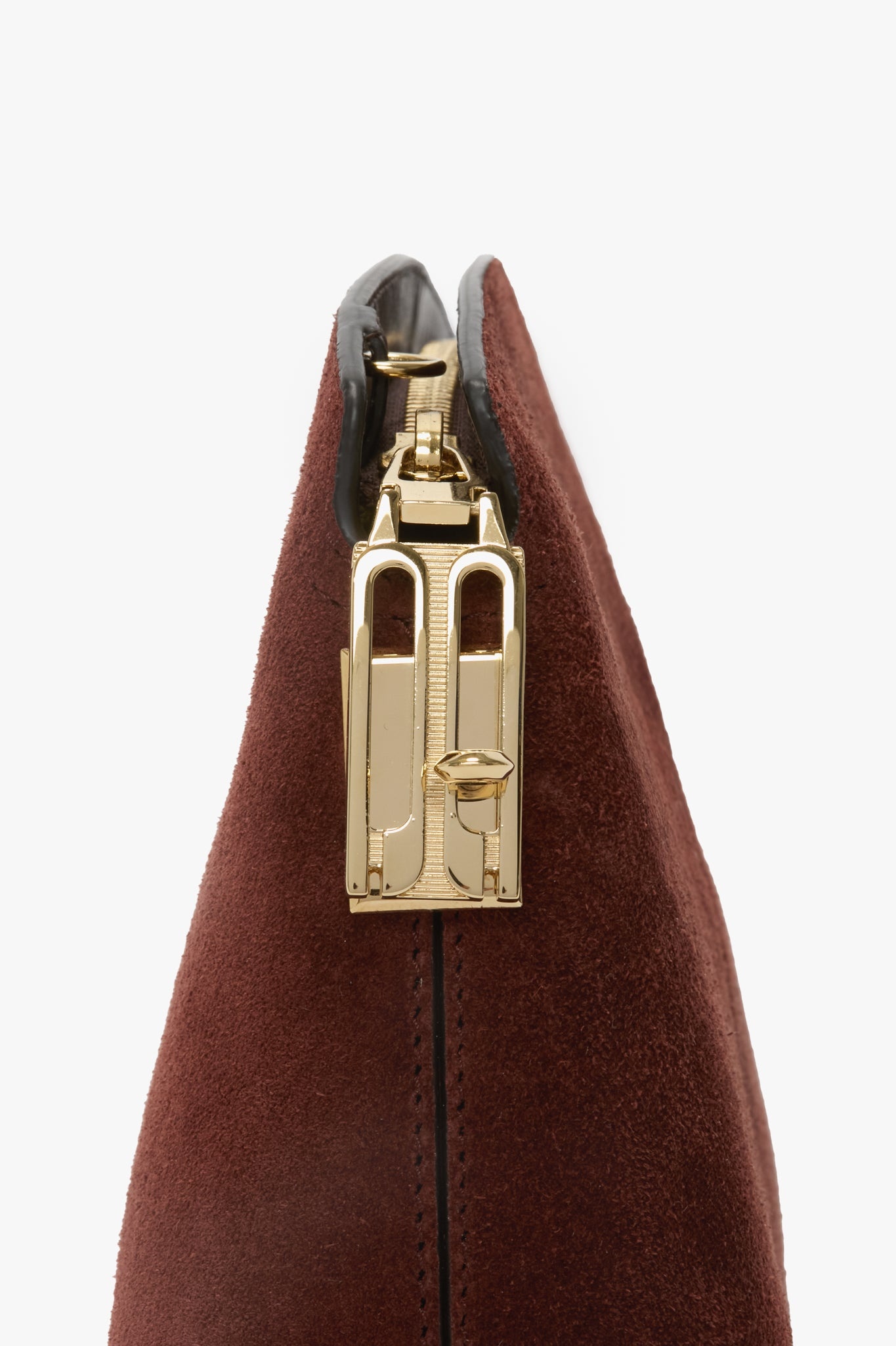 Victoria Crossbody Bag In Dark Brown Suede - 6