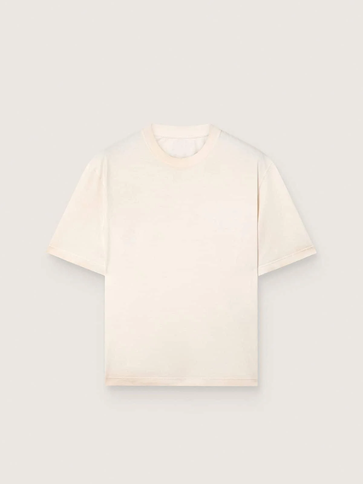 Star unisex cotton T-shirt in vintage white with black print on the back - 1