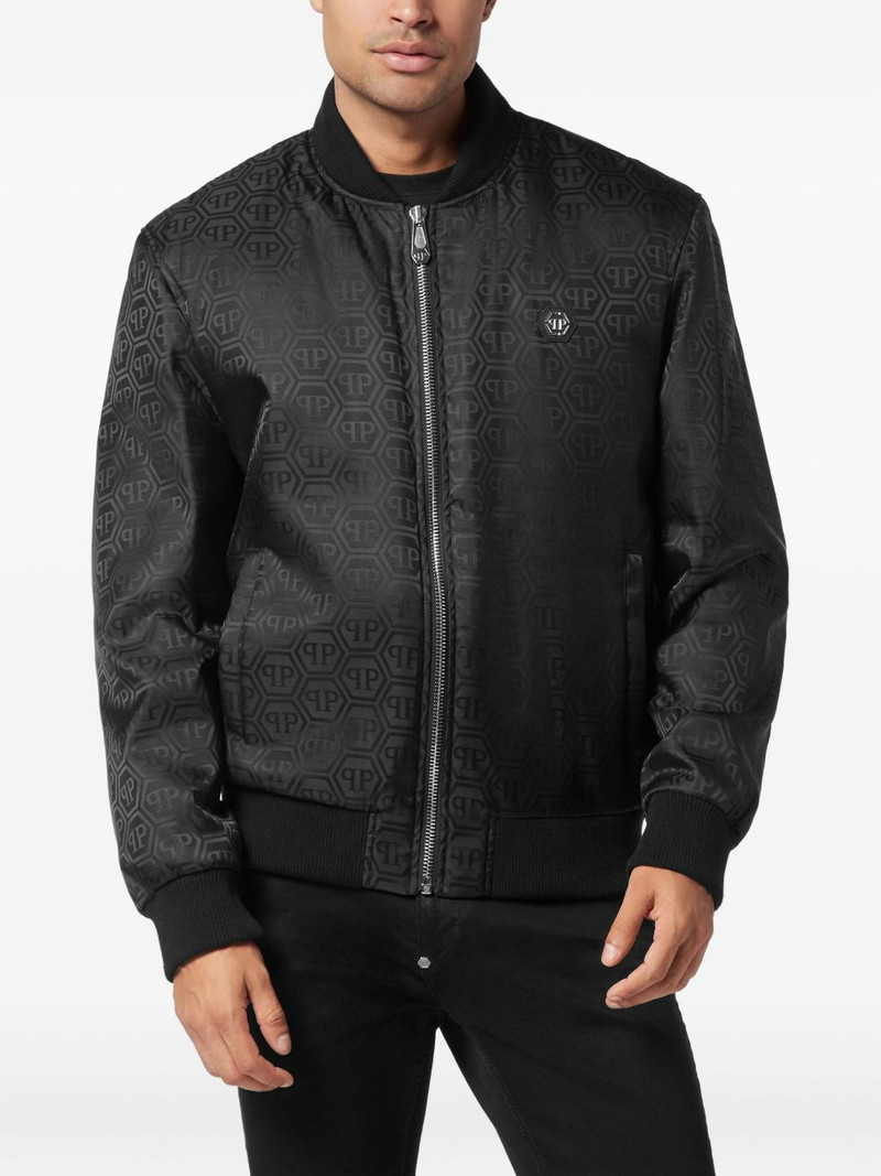 PHILIPP PLEIN monogram jacquard bomber jacket outlook