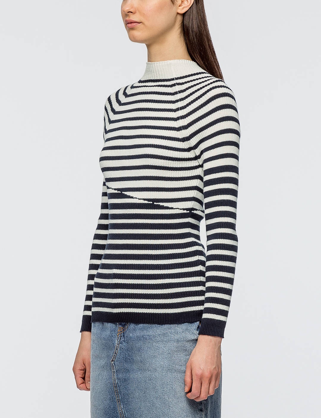 Striped Ribbed Pullover - 2