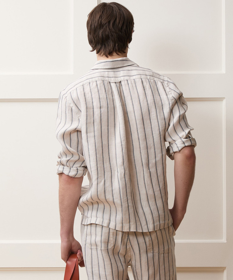 Striped Linen Popover Shirt 4