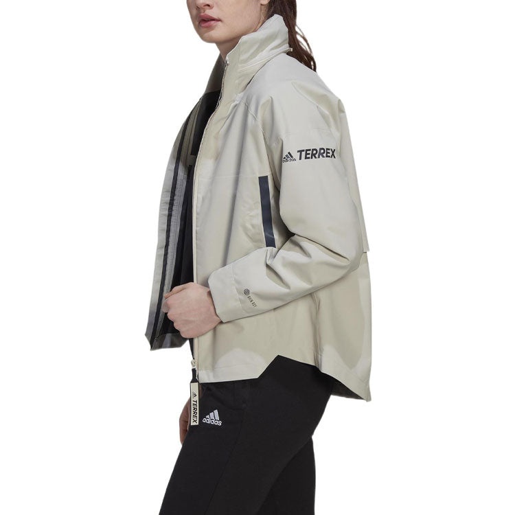 (WMNS) adidas Terrex CT Myshelter RAIN.RDY Jackets 'Beige' HG6024 - 4