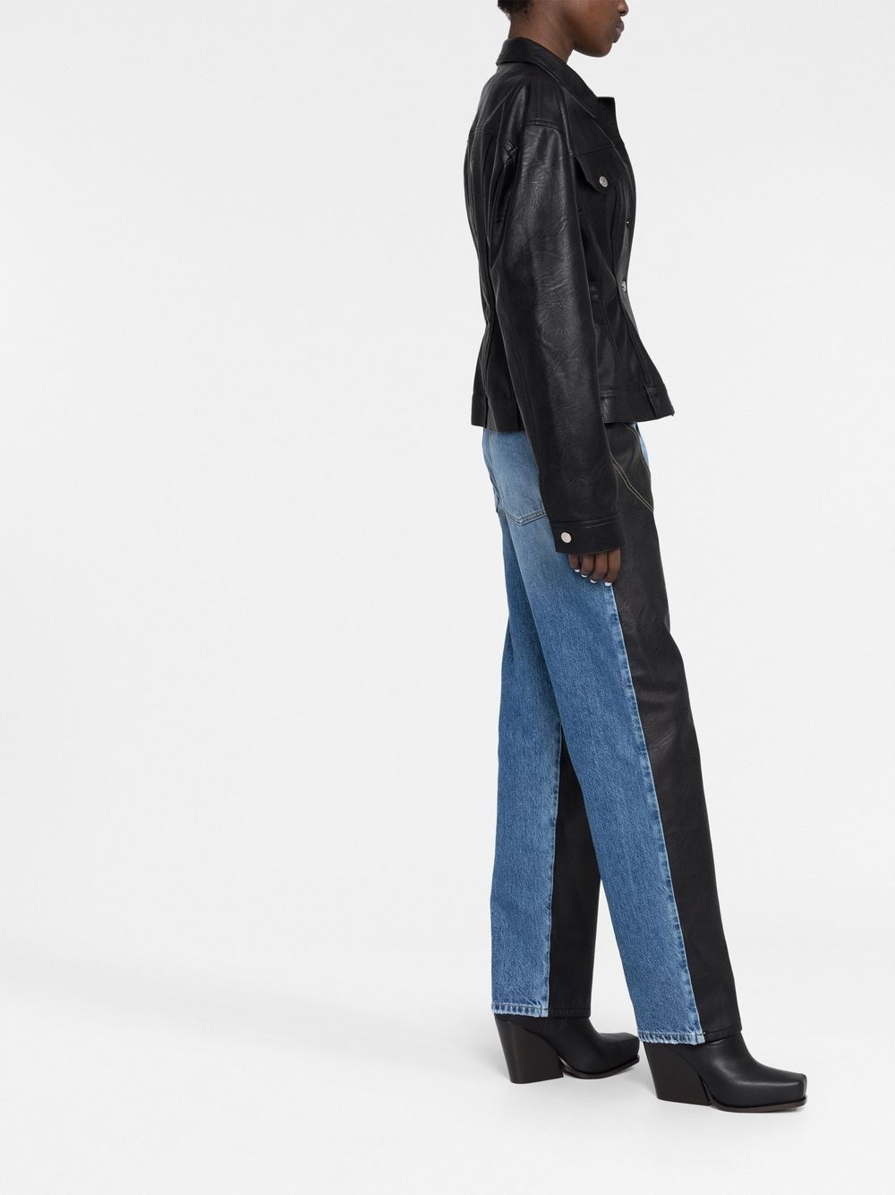 fitted button-up jacket - 4