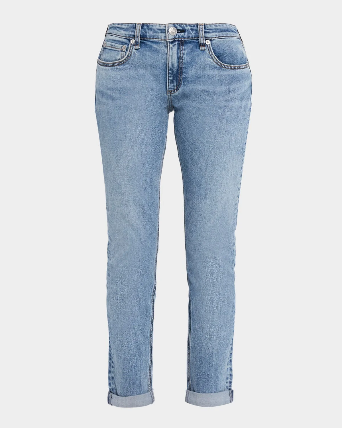 Dre Low-Rise Slim Boyfriend Jeans - 1