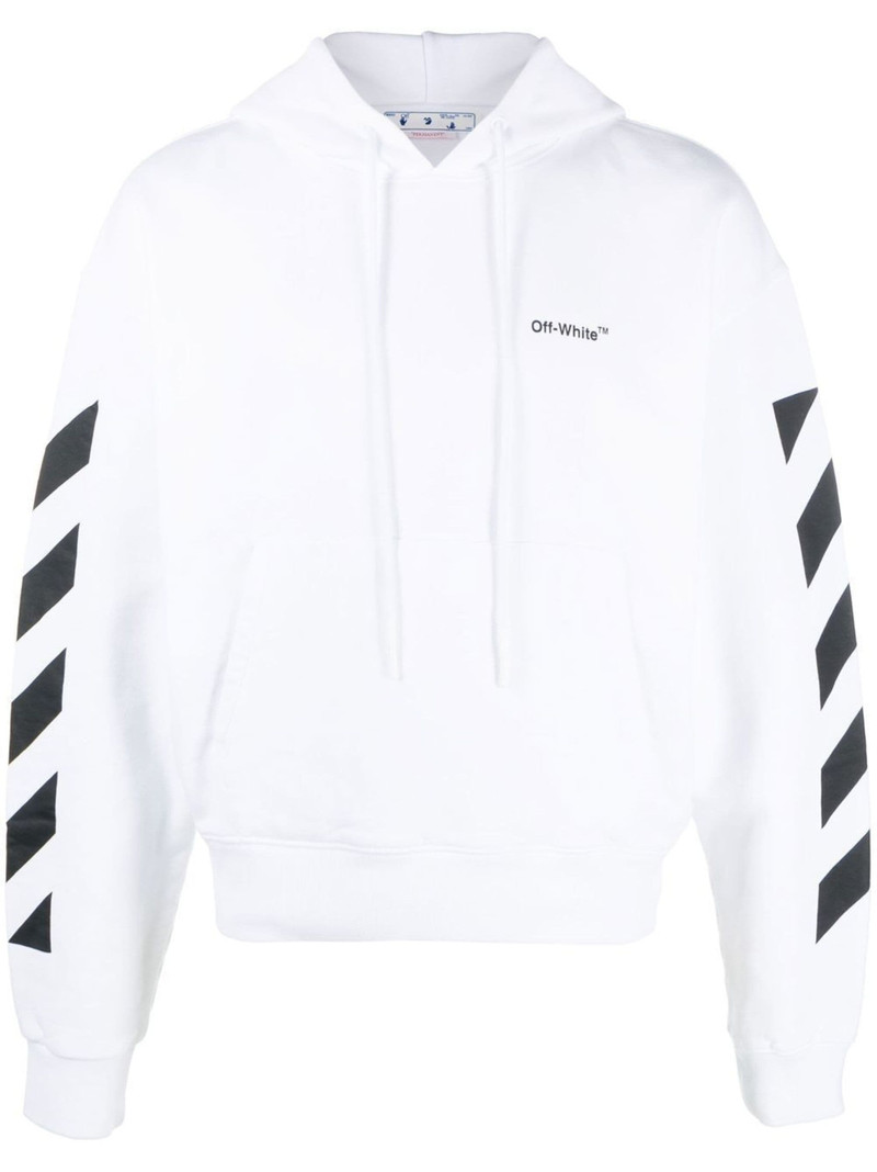 Diag-stripe cotton hoodie - 1