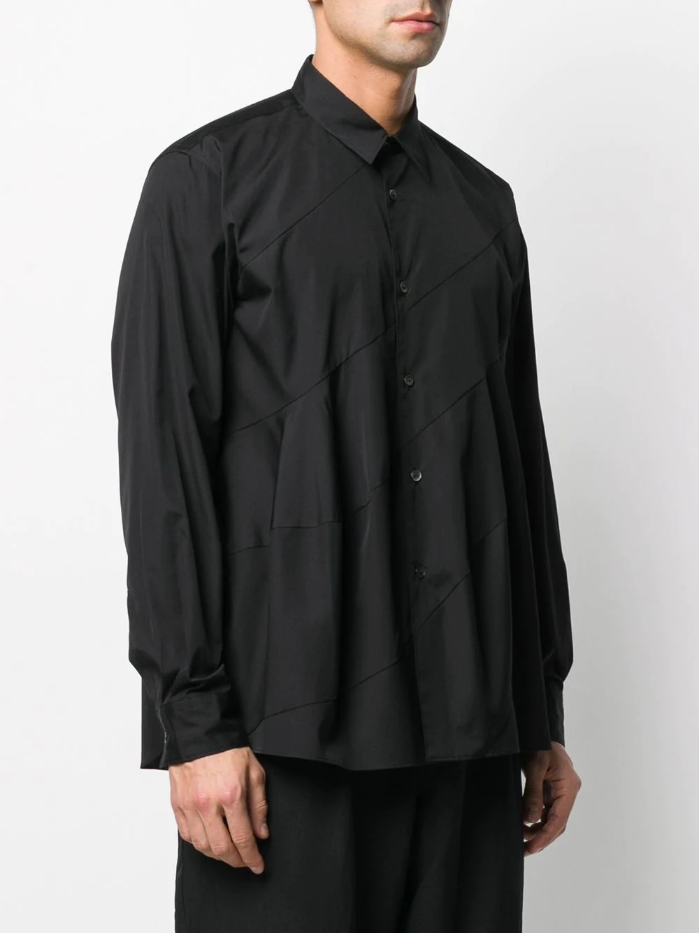 panelled poplin shirt - 3