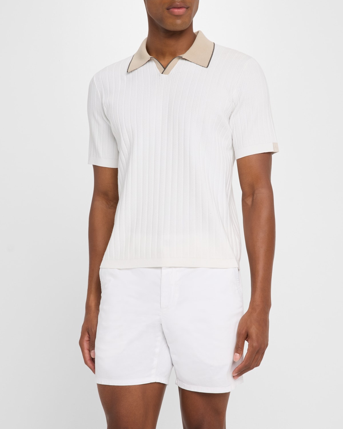 Men's Sanford Ribbed Johnny Collar Polo Sweater - 4