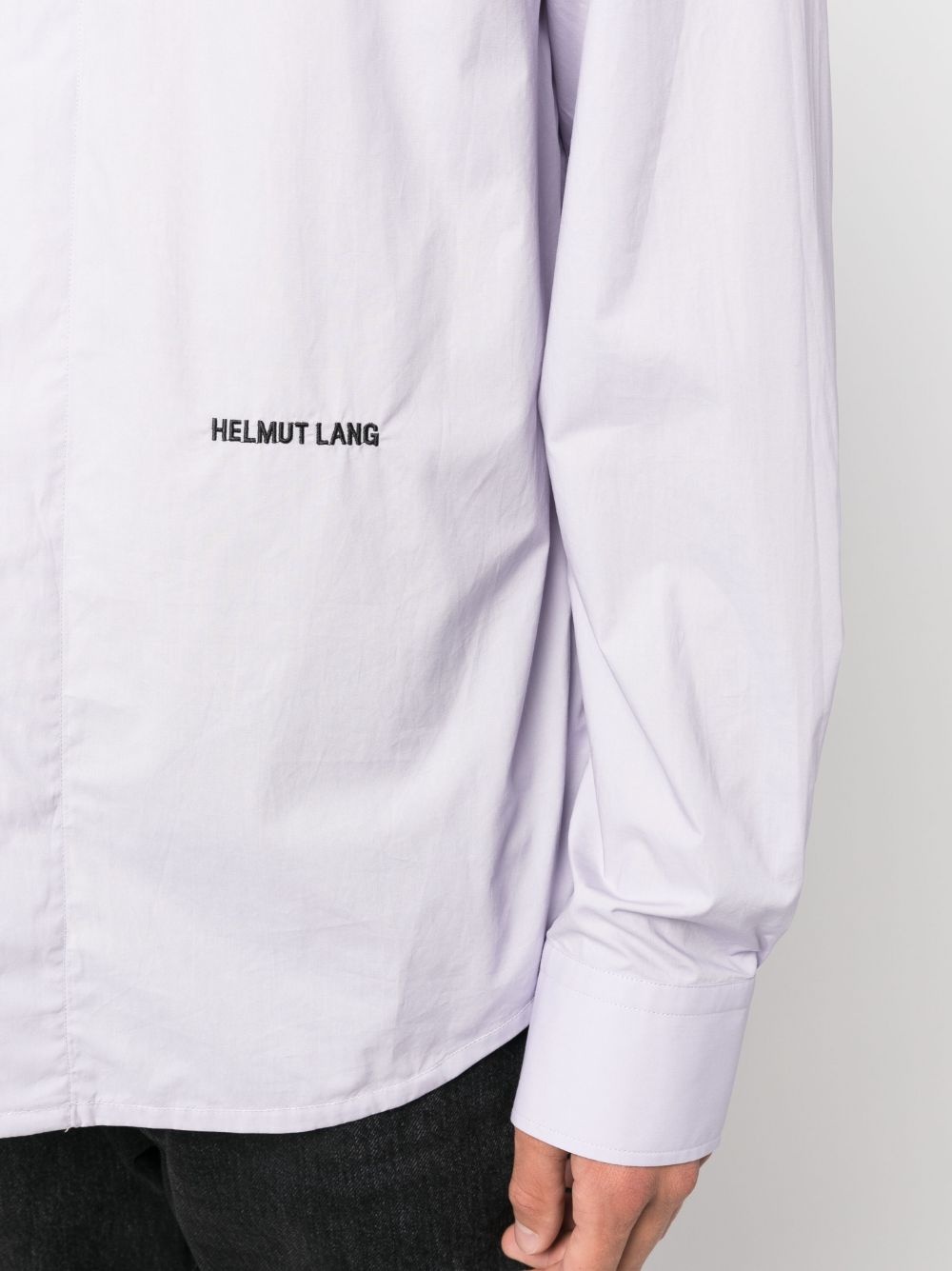 embroidered-logo cotton shirt - 5