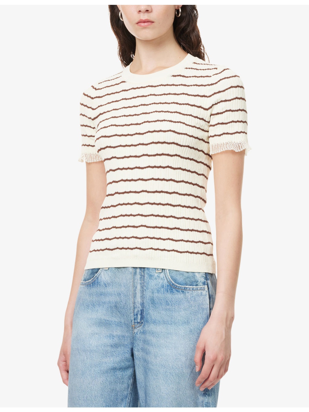 Chiara Striped Cotton-Blend Ribbed Knit Top - 3