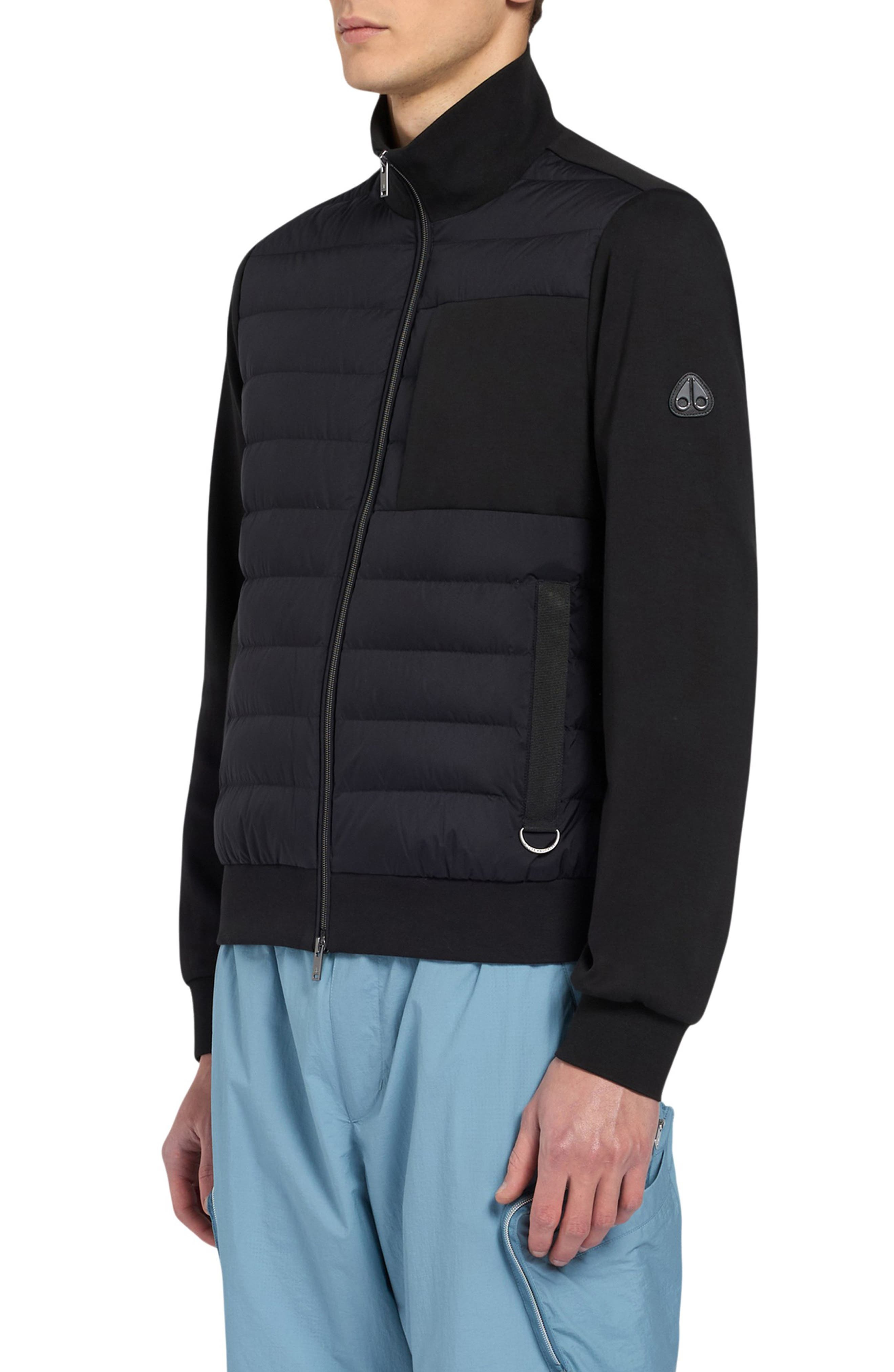 Moose Knuckles Clarke Air Down Hybrid Jacket in Black/Black at Nordstrom - 3