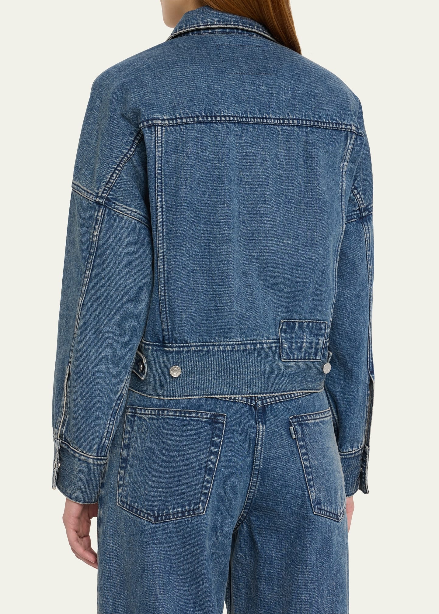 Boxy Self-Tie Denim Jacket - 5