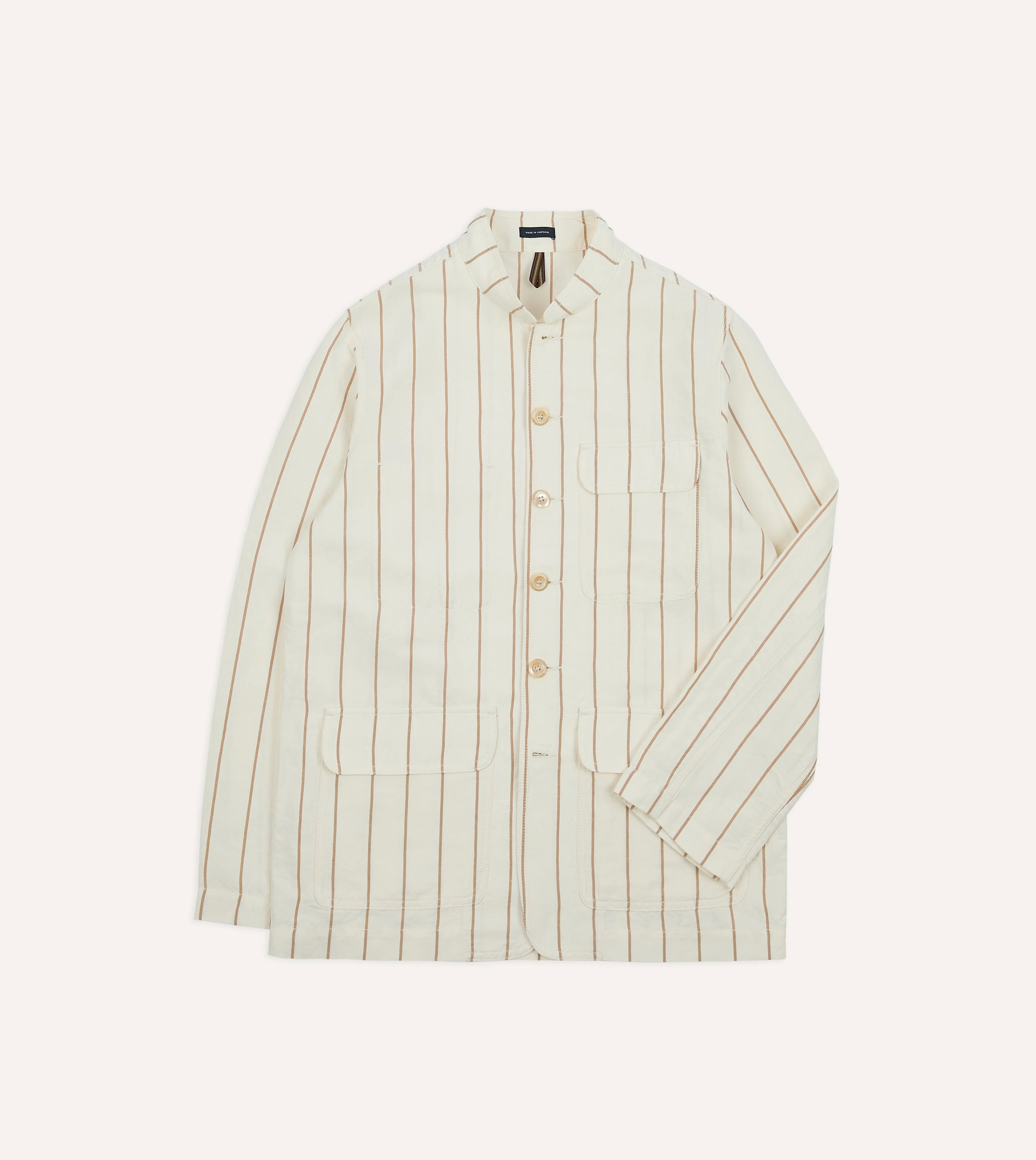 Ecru Stripe Canapa Forestière Jacket - 1