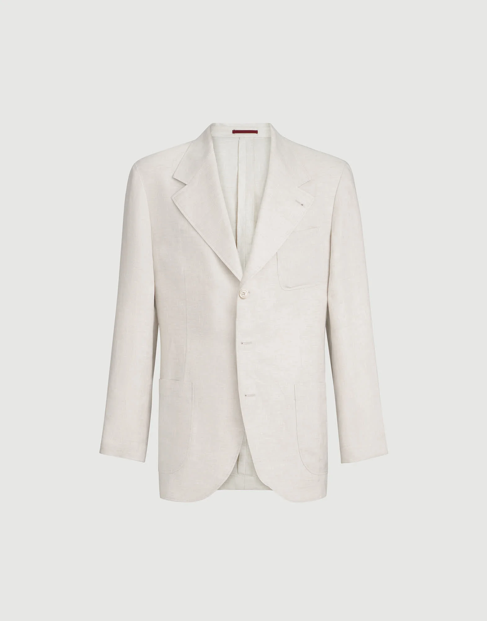 Linen micro chevron unlined blazer - 1