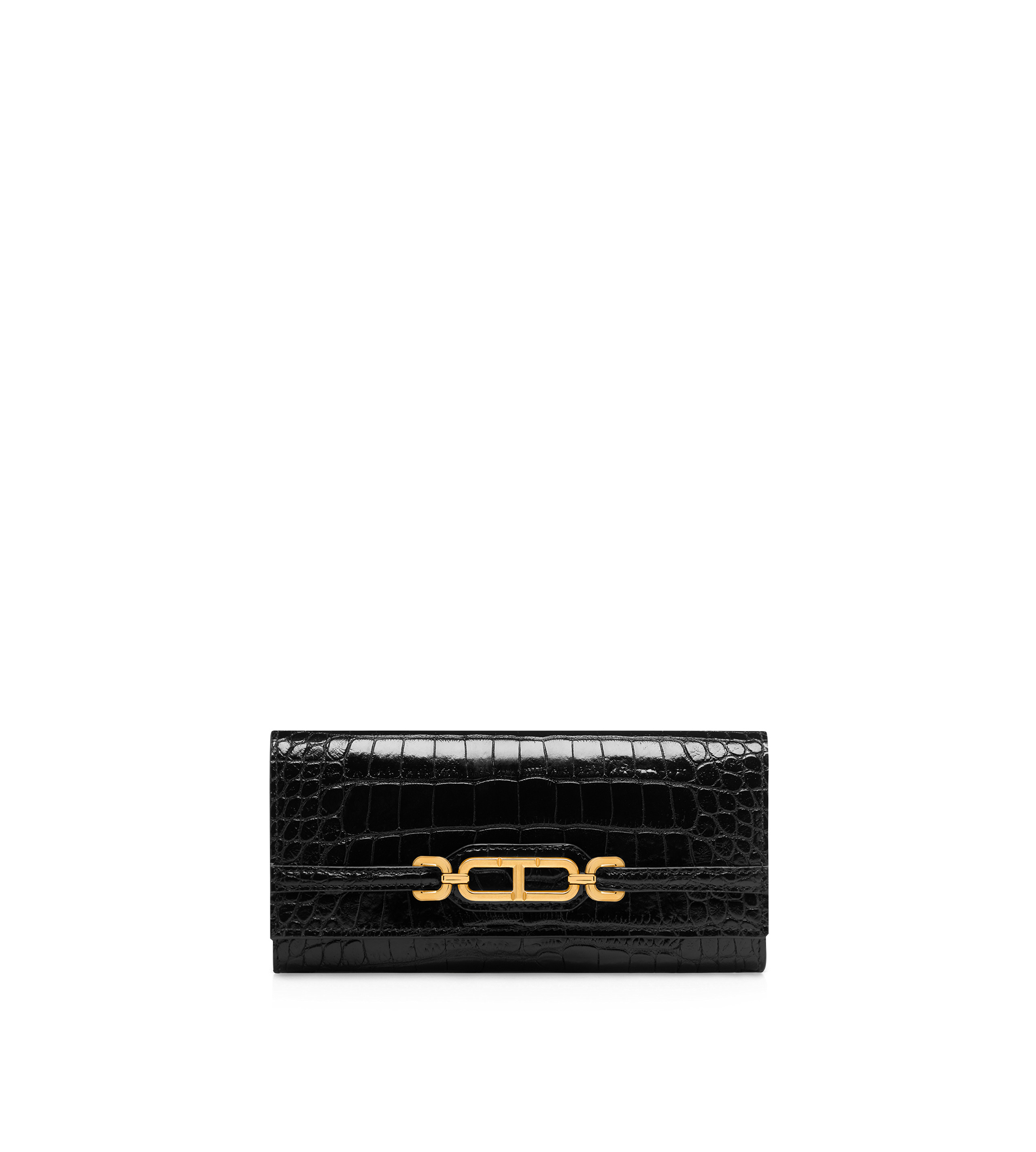 STAMPED CROCODILE LEATHER WHITNEY CONTINENTAL WALLET - 1