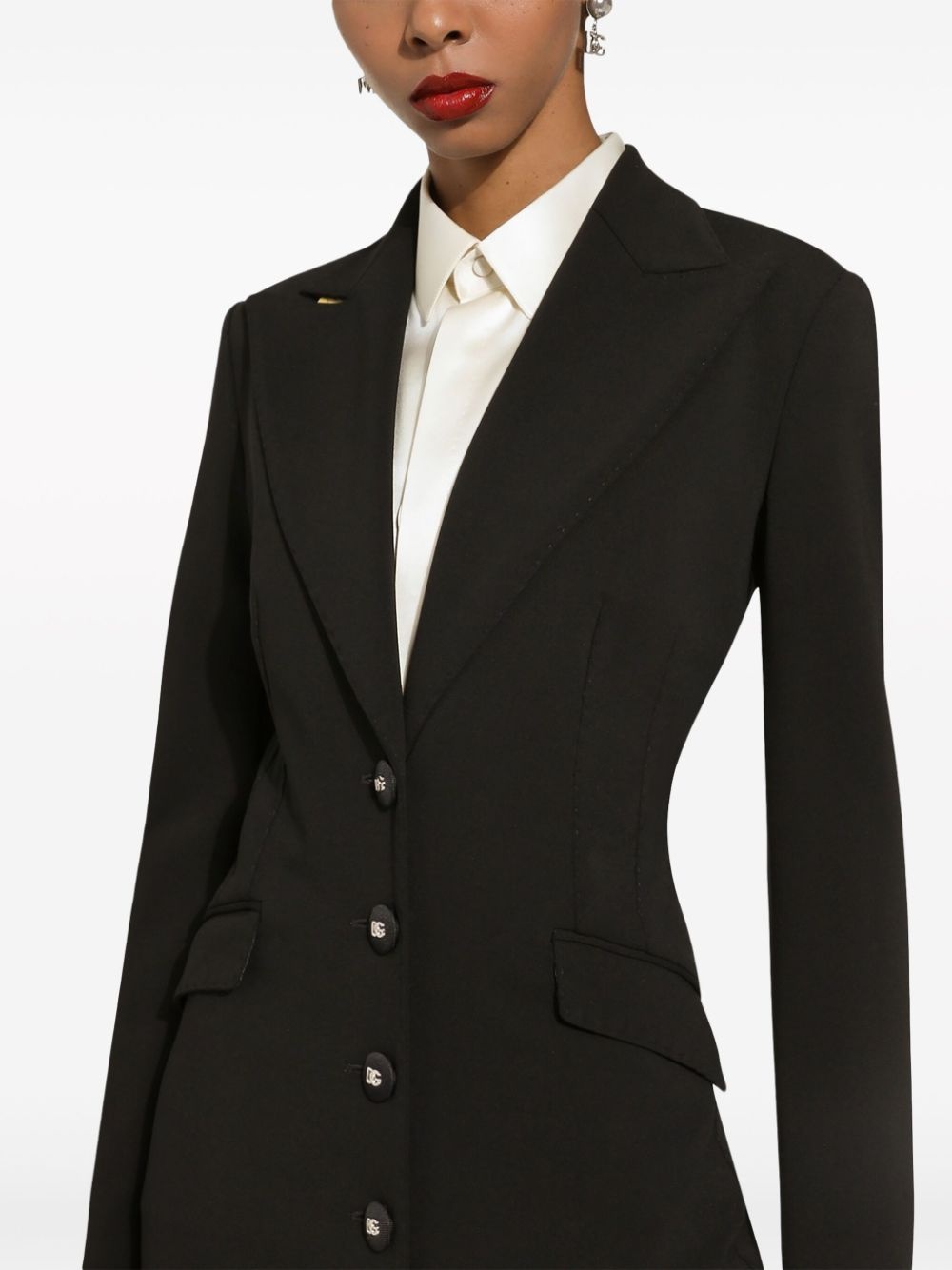 logo-button single-breasted coat - 5