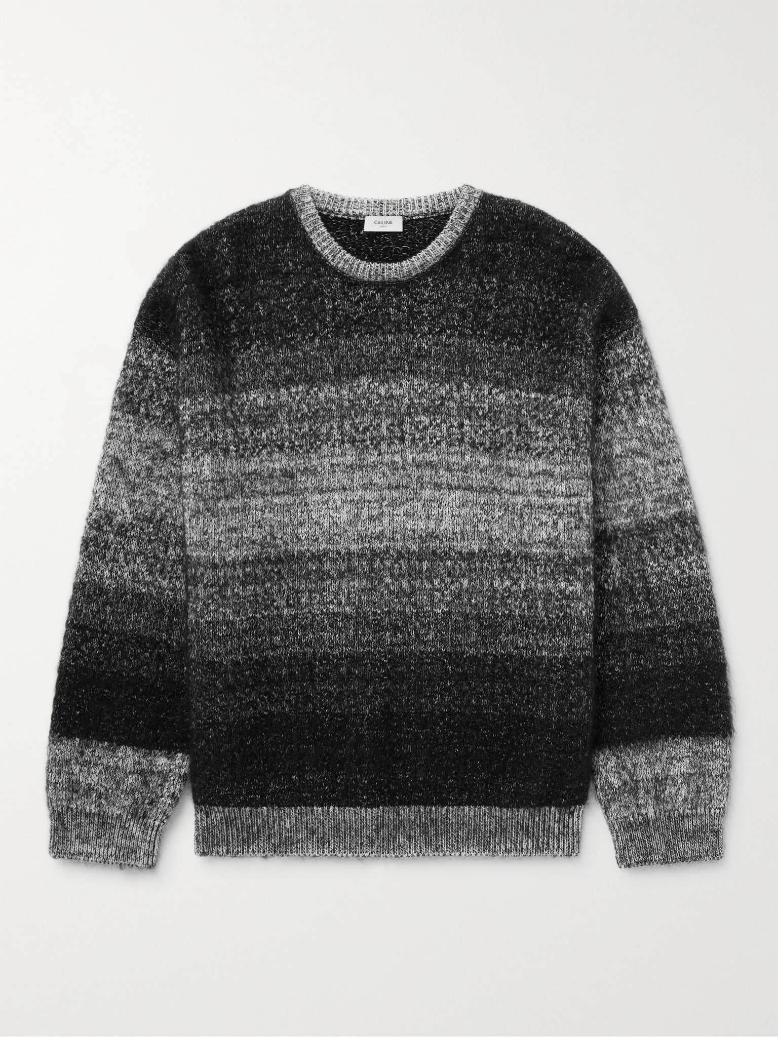 Oversized Striped Intarsia Cotton and Mohair-Blend Sweater - 1