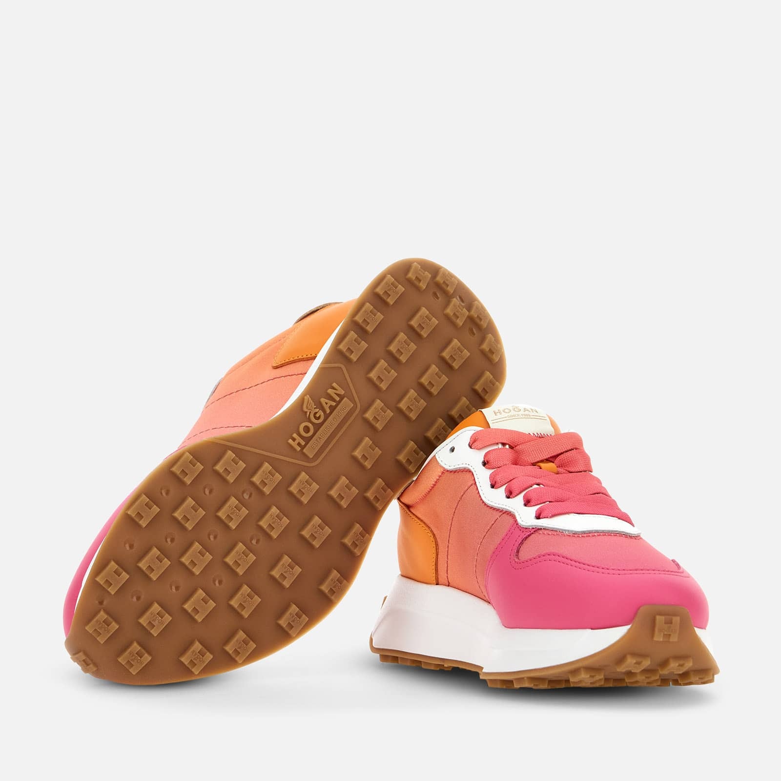 HOGAN Sneakers Hogan H641 White Orange Pink | REVERSIBLE