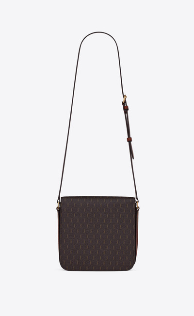 SAINT LAURENT le monogramme medium buckle satchel in monogram canvas and smooth leather outlook