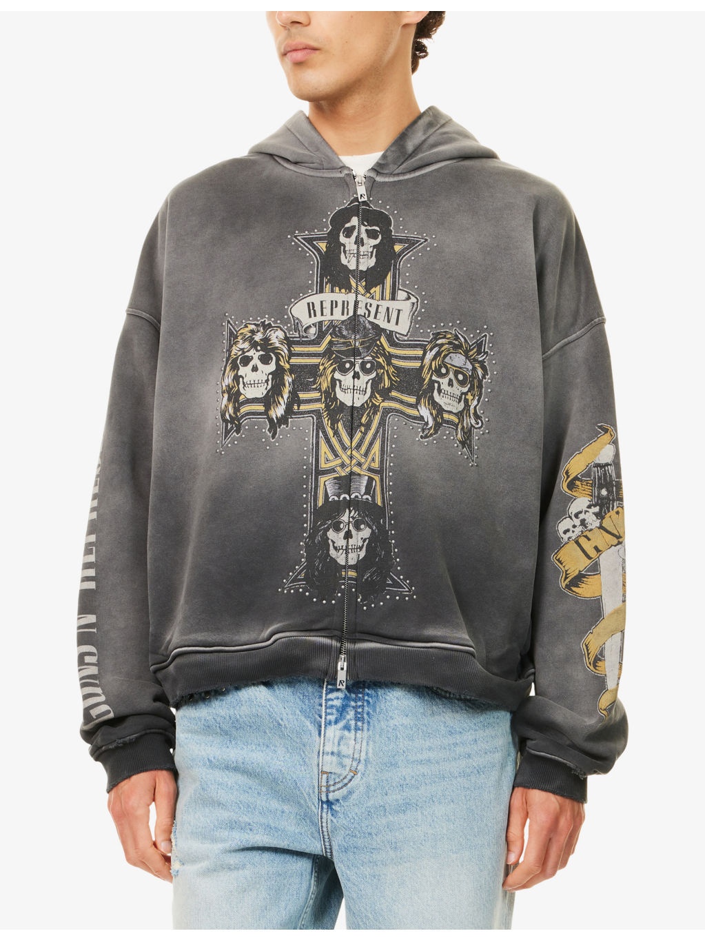 Represent x Guns N' Roses Exclusive Tour Zip Cotton-Jersey Hoody - 3