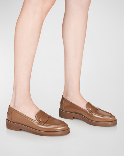 AQUAZZURA Aqua Leather Slip-On Loafers outlook