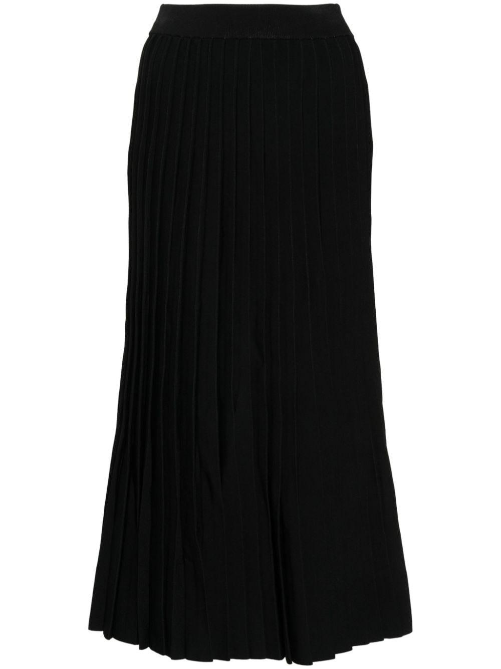 logo-jacquard pleated skirt - 1