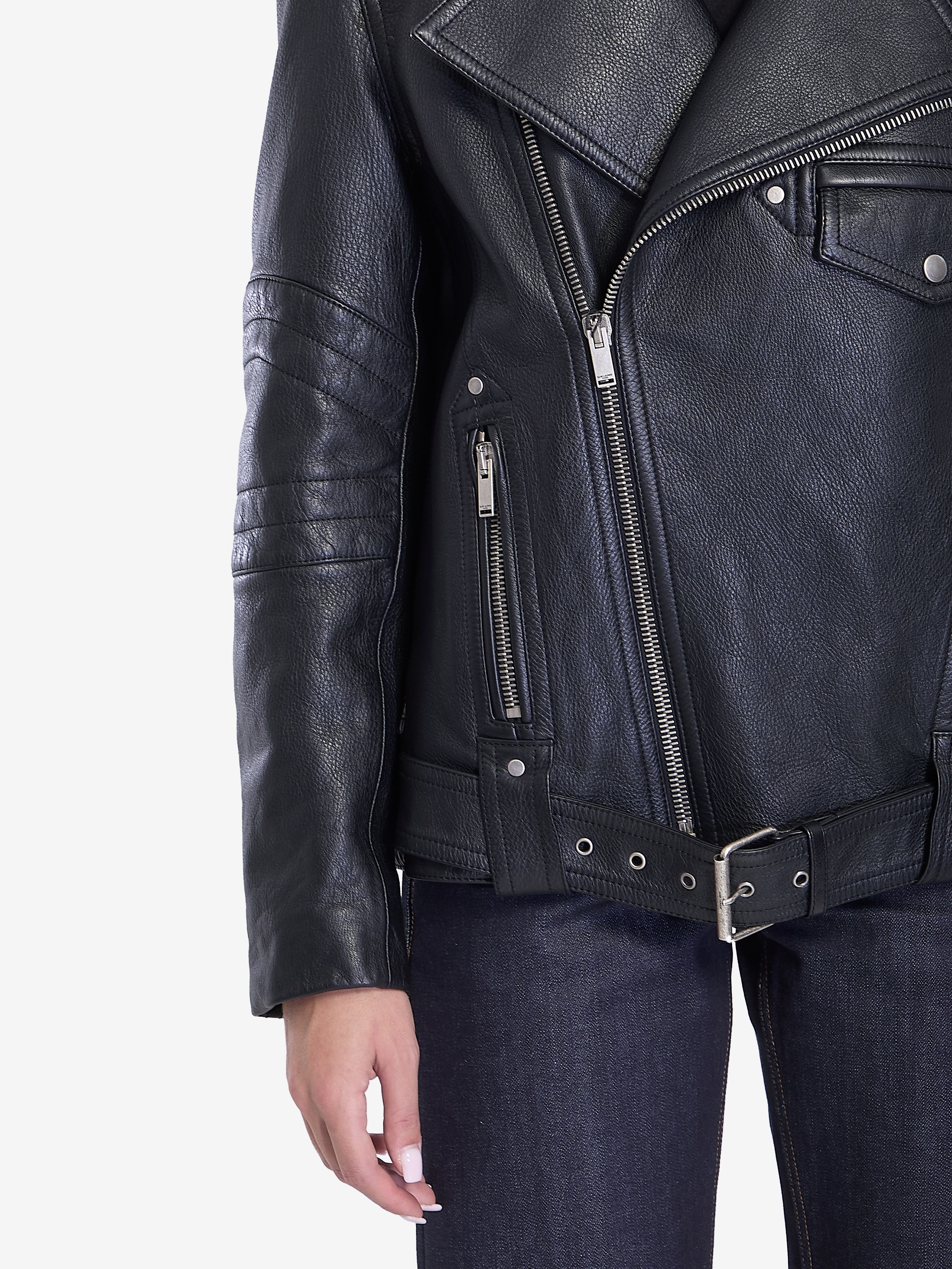 ムートン・ファーコート SAINT LAURENT VINTAGE LEATHER AND SHEARLING BIKER JACKET biker jacket in vintage leather and shearling | Saint