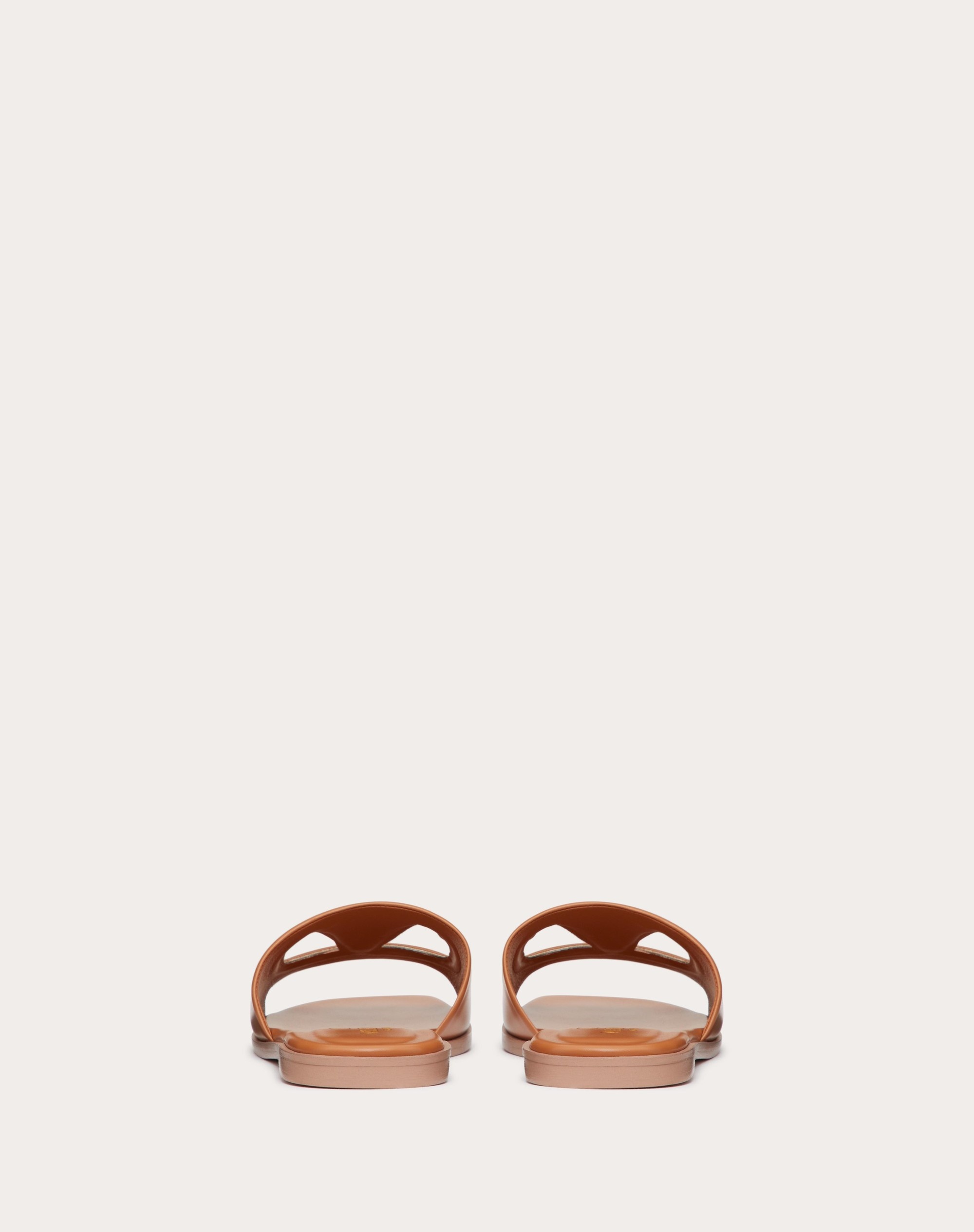VLOGO CUT-OUT CALFSKIN SLIDE SANDAL - 3