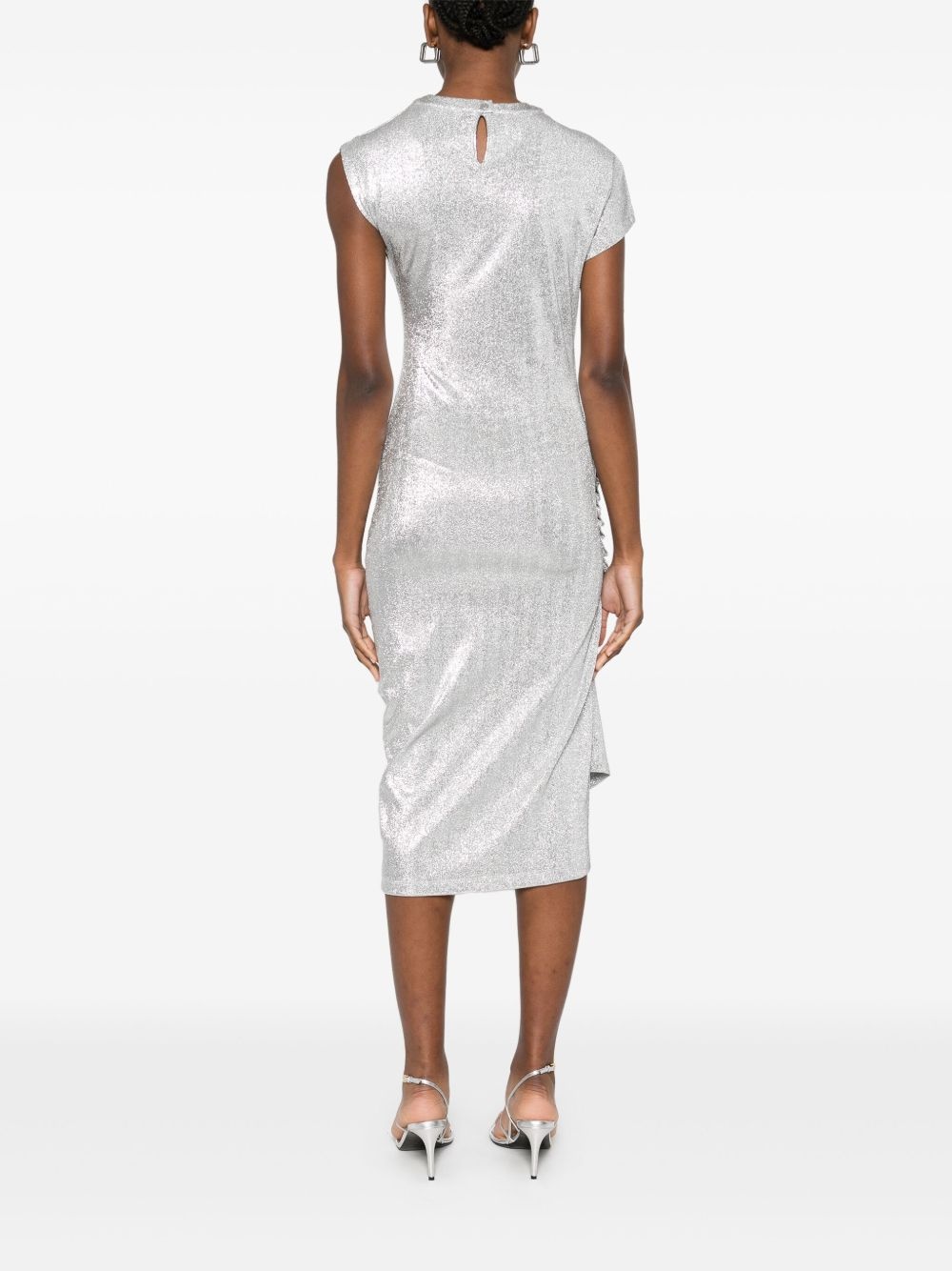draped asymmetric mini dress - 4