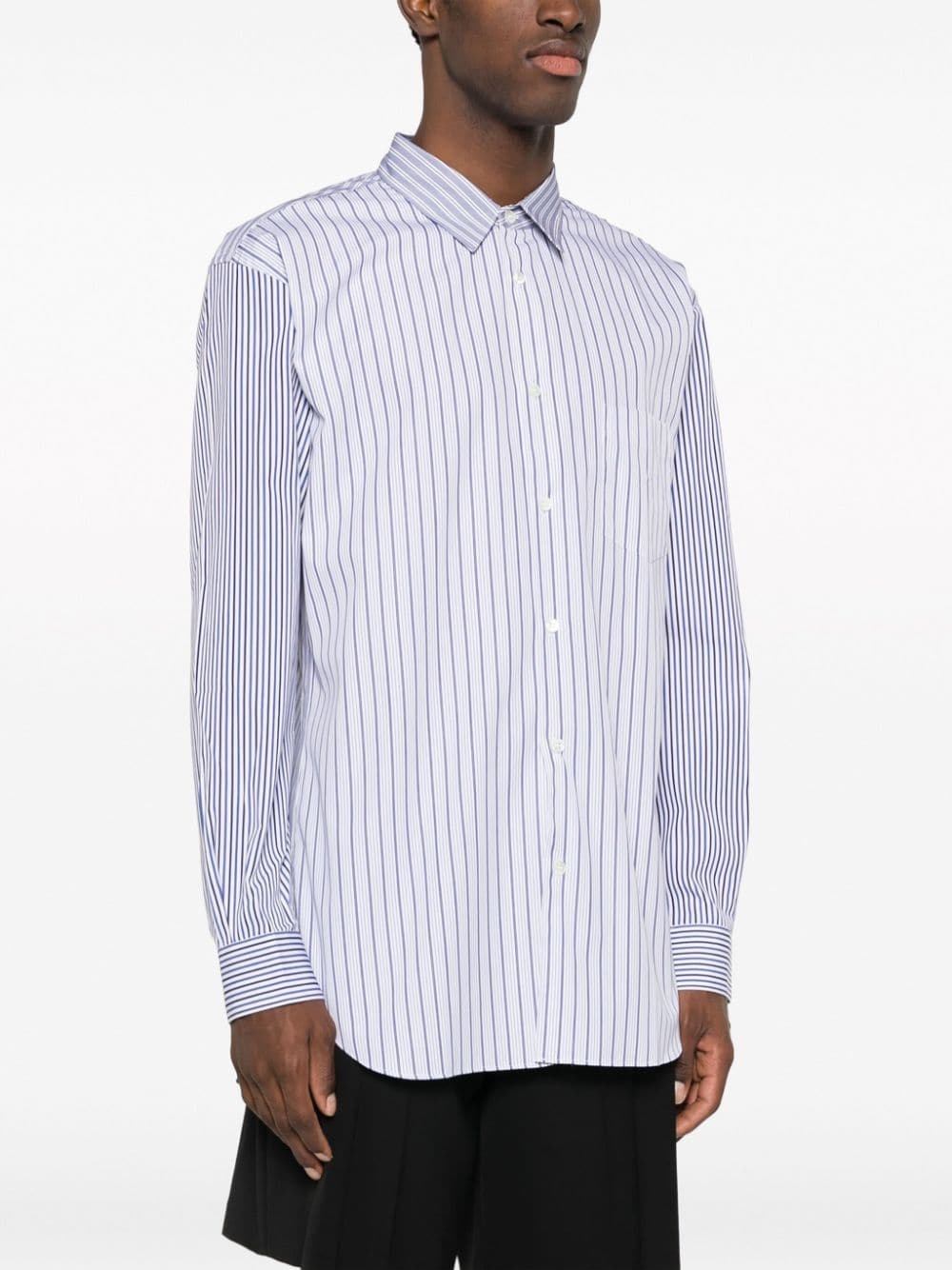 striped long-sleeve cotton shirt - 3