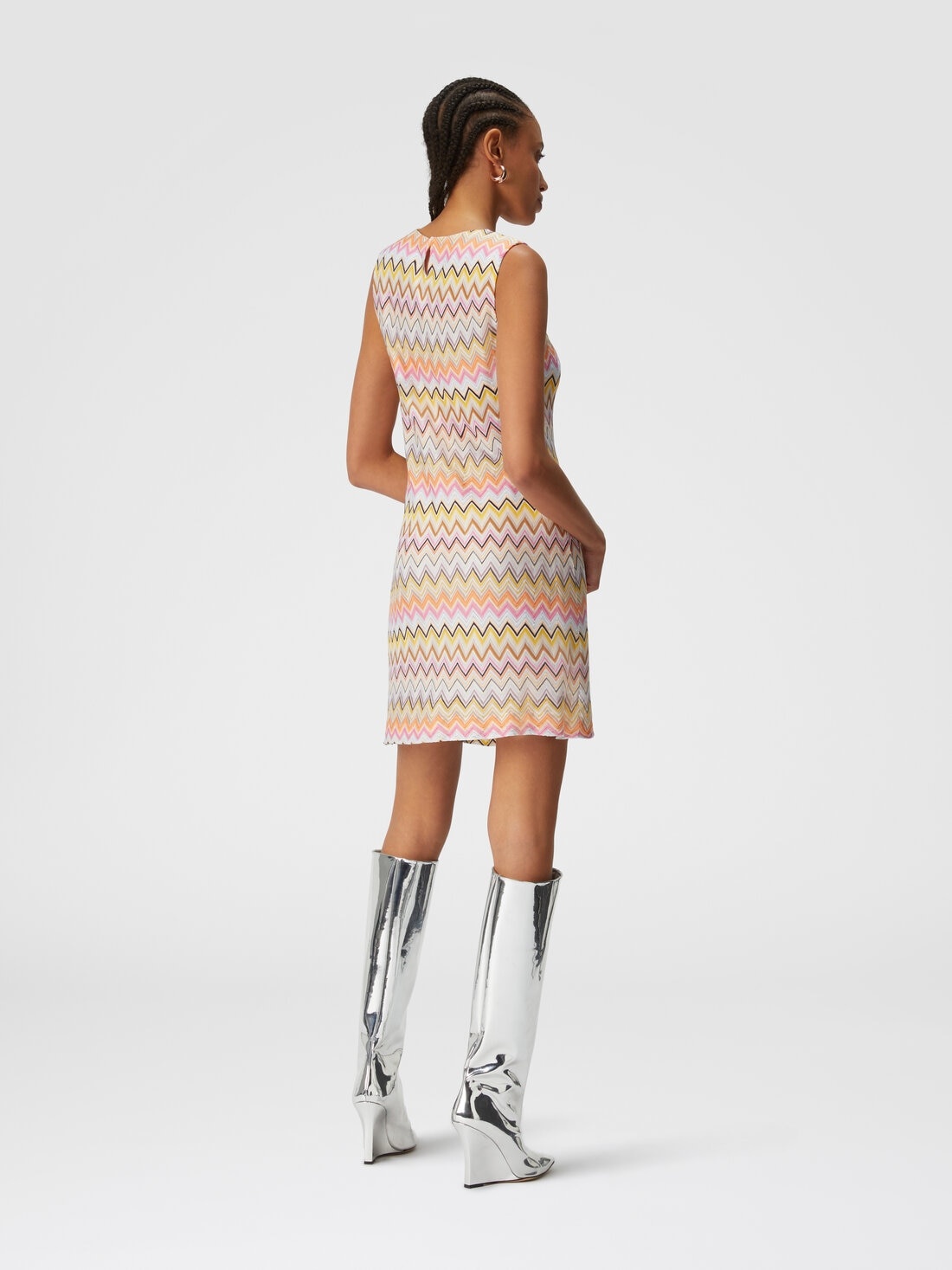 Sleeveless zig zag viscose mini-dress - 3