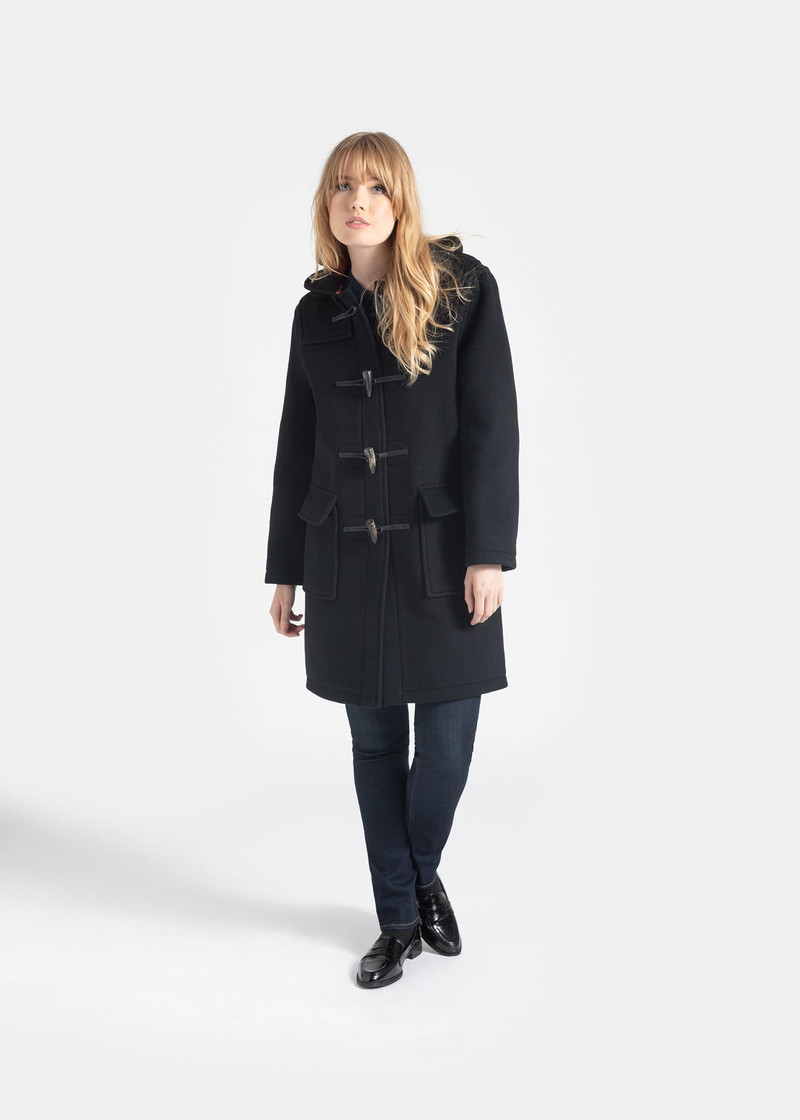 GLOVERALL Women's Freda Duffle Coat Navy Black Watch outlook
