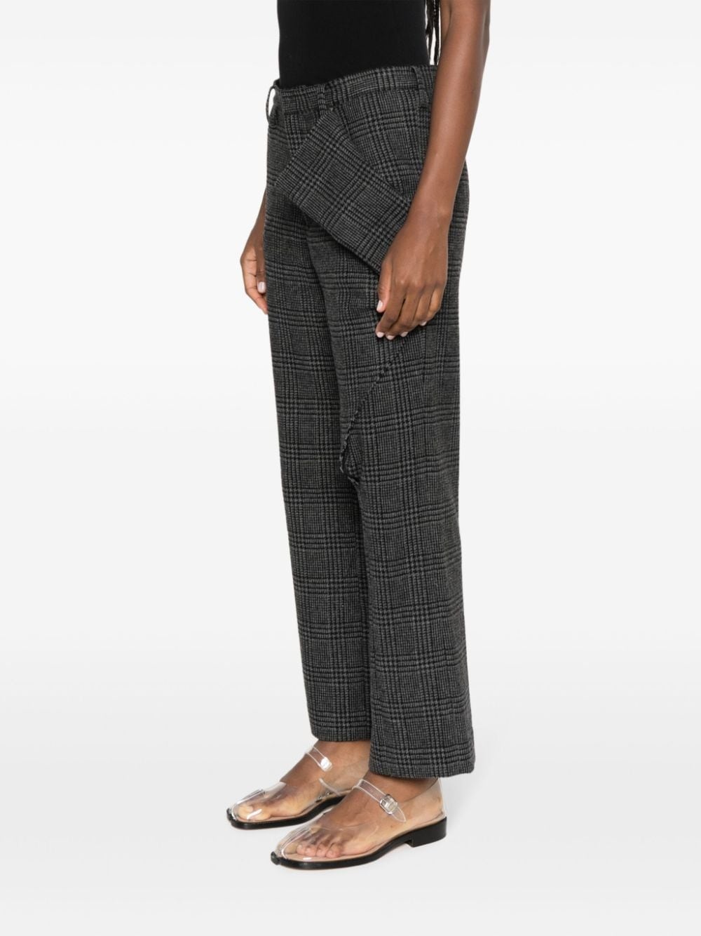 houndstooth straight-leg trousers - 3