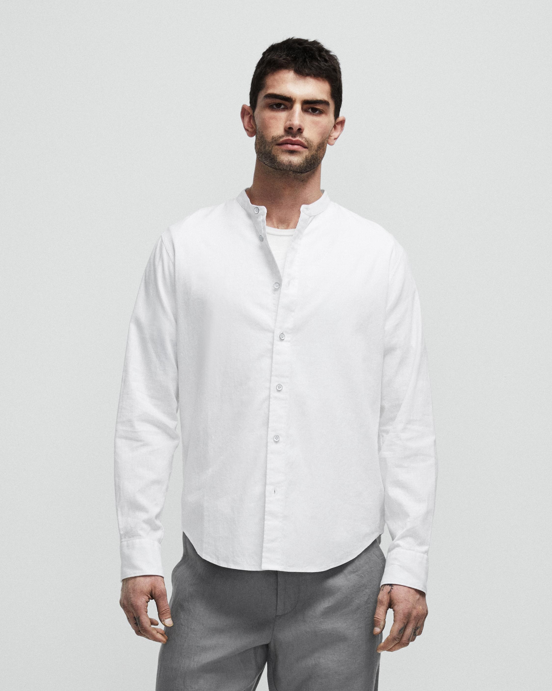 Grandad Engineered Hemp Cotton Shirt
Slim Fit Button Down Shirt - 4