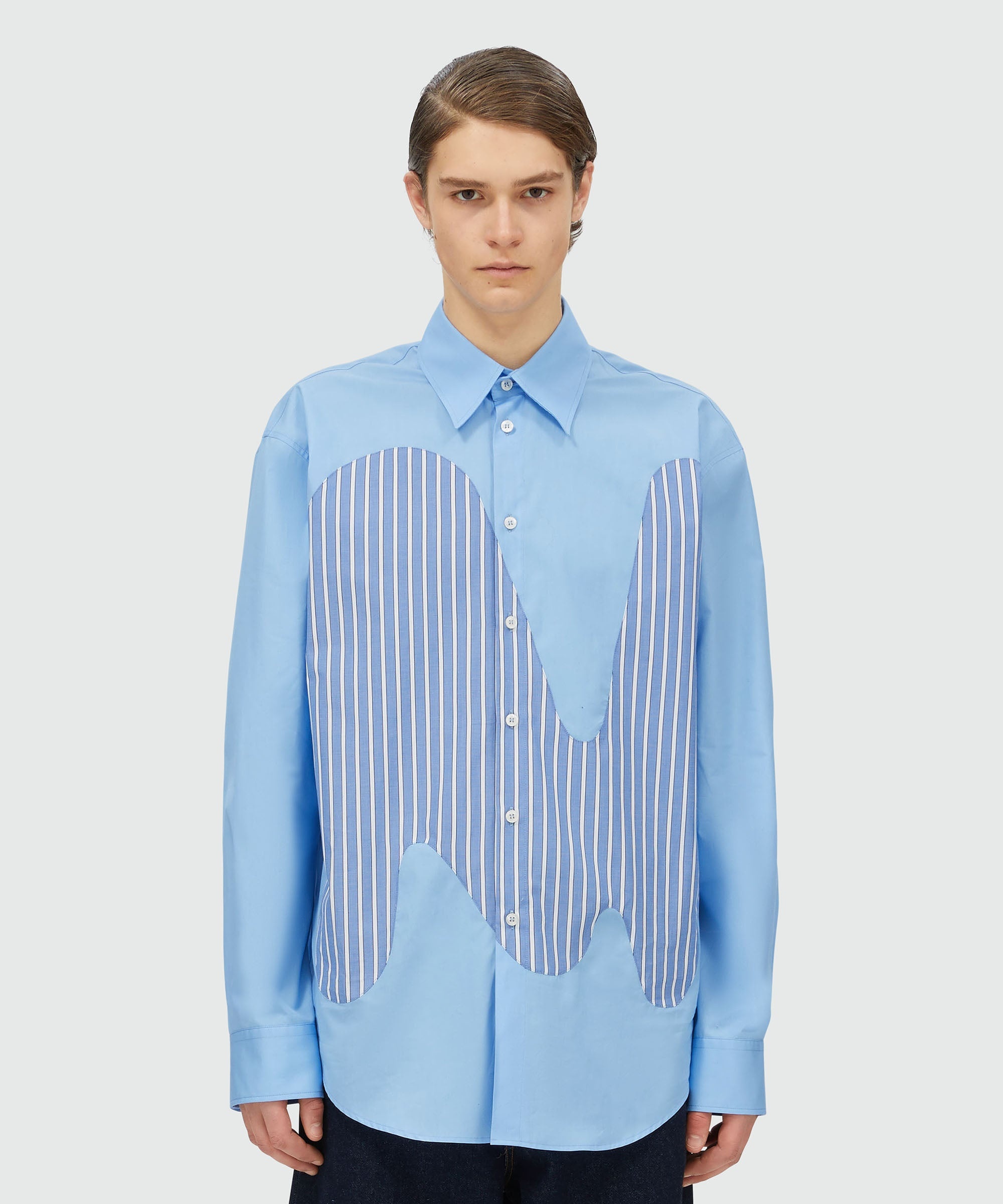 Cotton shirt with inlaid "TheMwave" monogram - 2