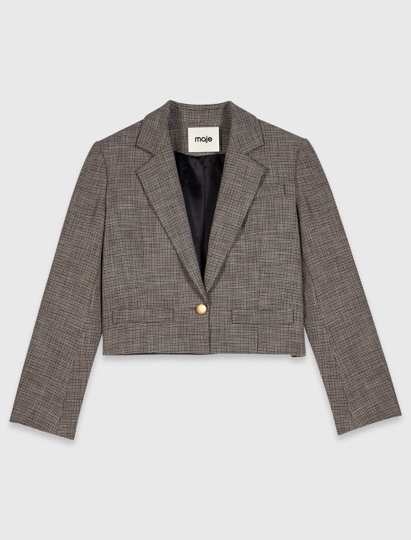 Short checked suit jacket - 1
