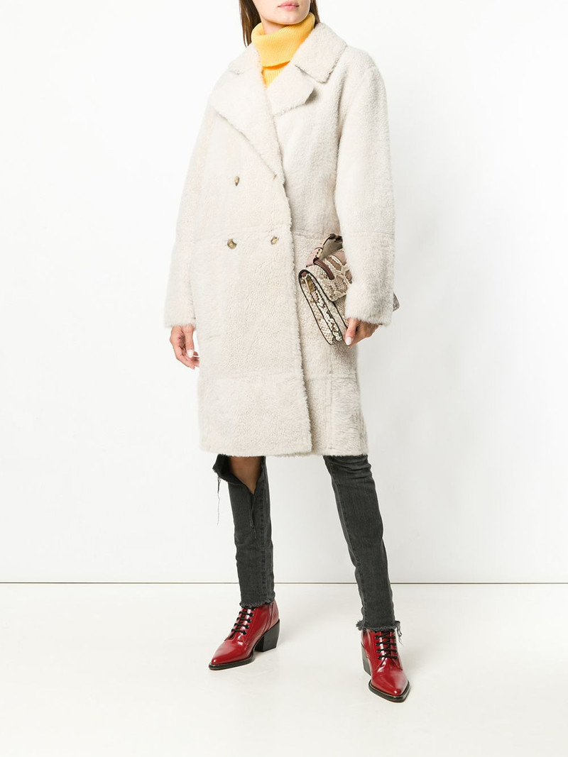 Yves Salomon oversized shearling coat outlook