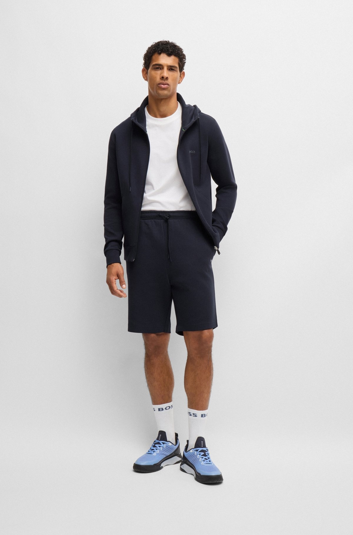 STRETCH-COTTON REGULAR-FIT SHORTS WITH SANDWICH LOGO - 4