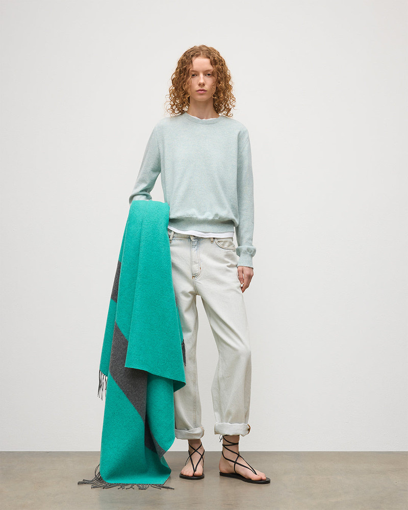 Johnstons of Elgin Lunan Light Green Classic Crew Jumper outlook