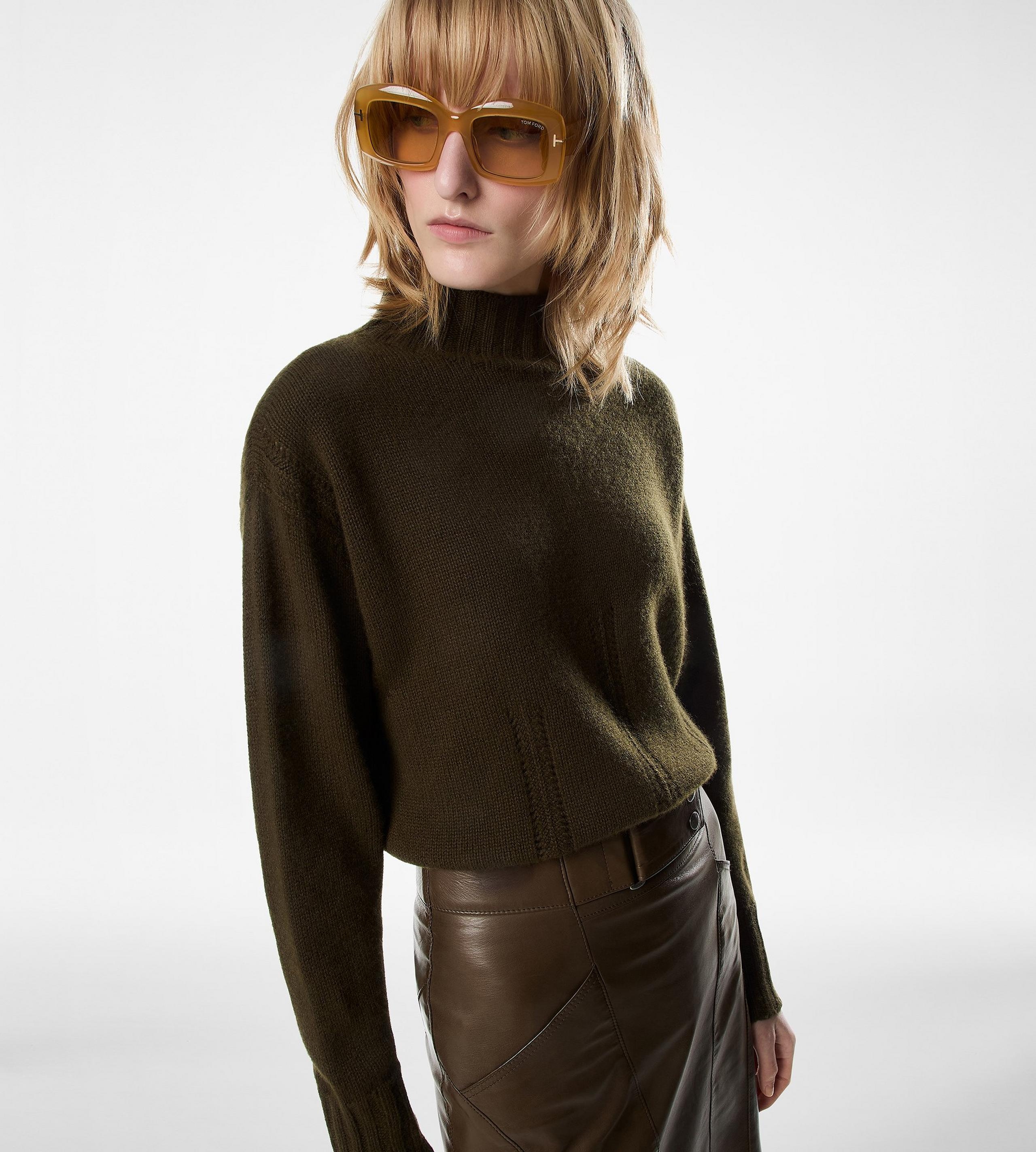 LONG SLEEVE MOCK NECK KNIT - 2