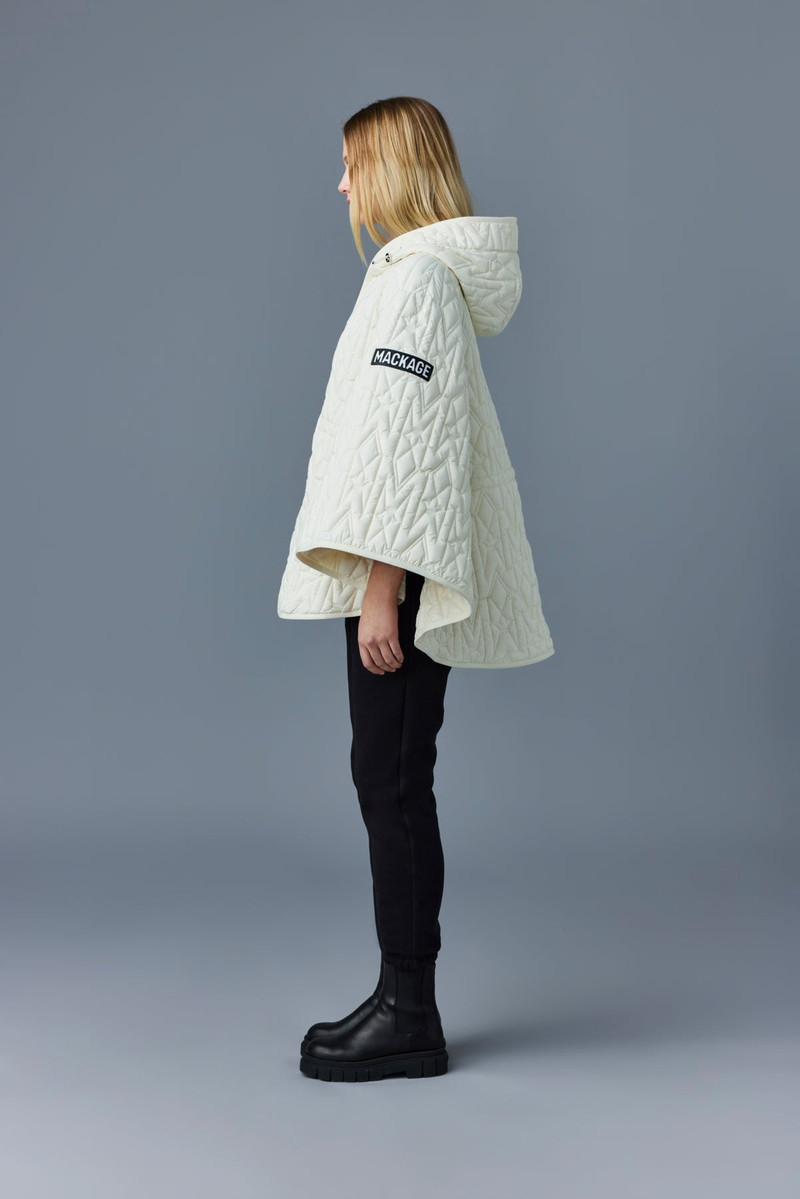 MICAH Mattle light down monogram poncho with hood 3