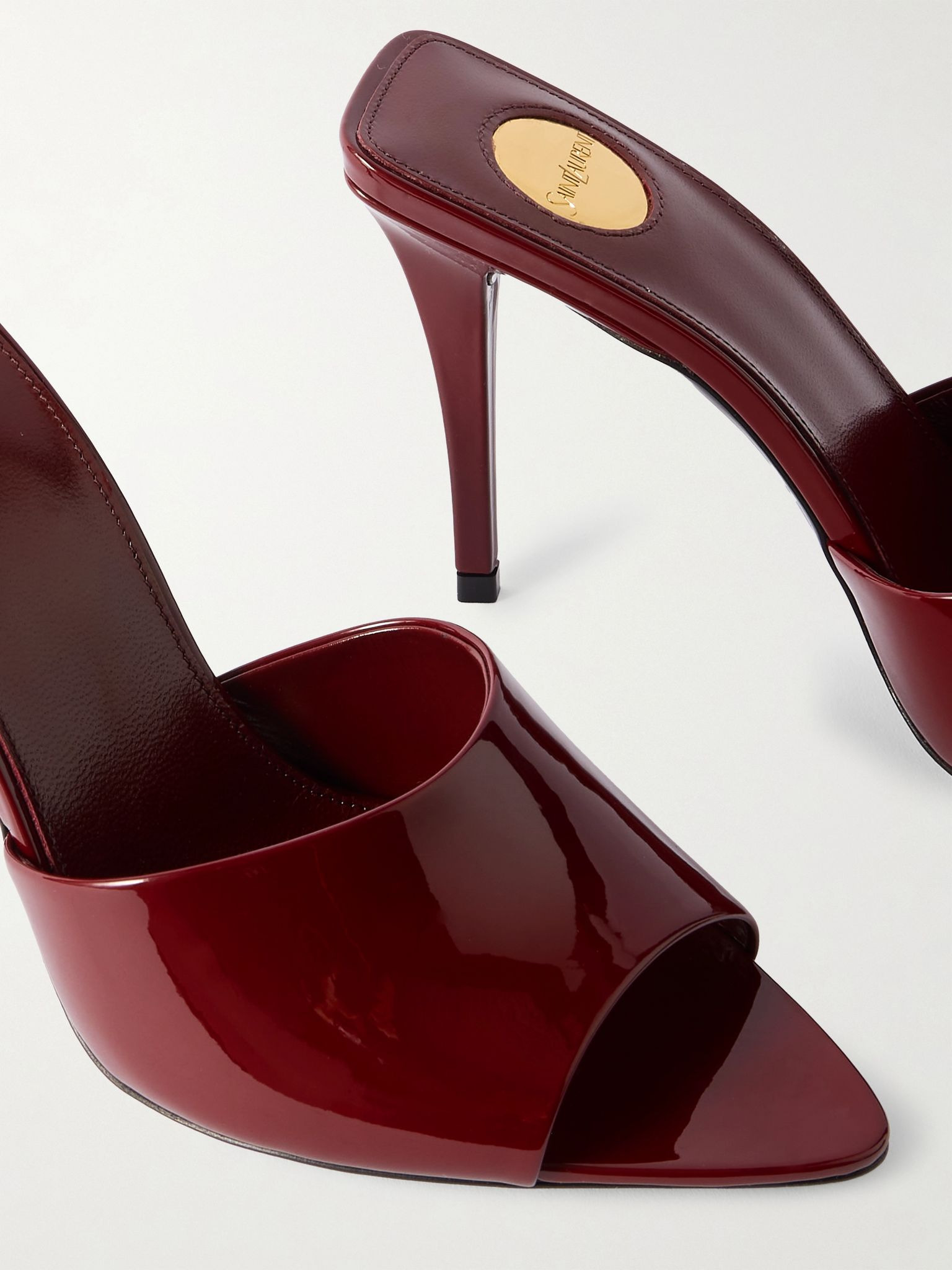 Romy patent-leather mules Burgundy - 4