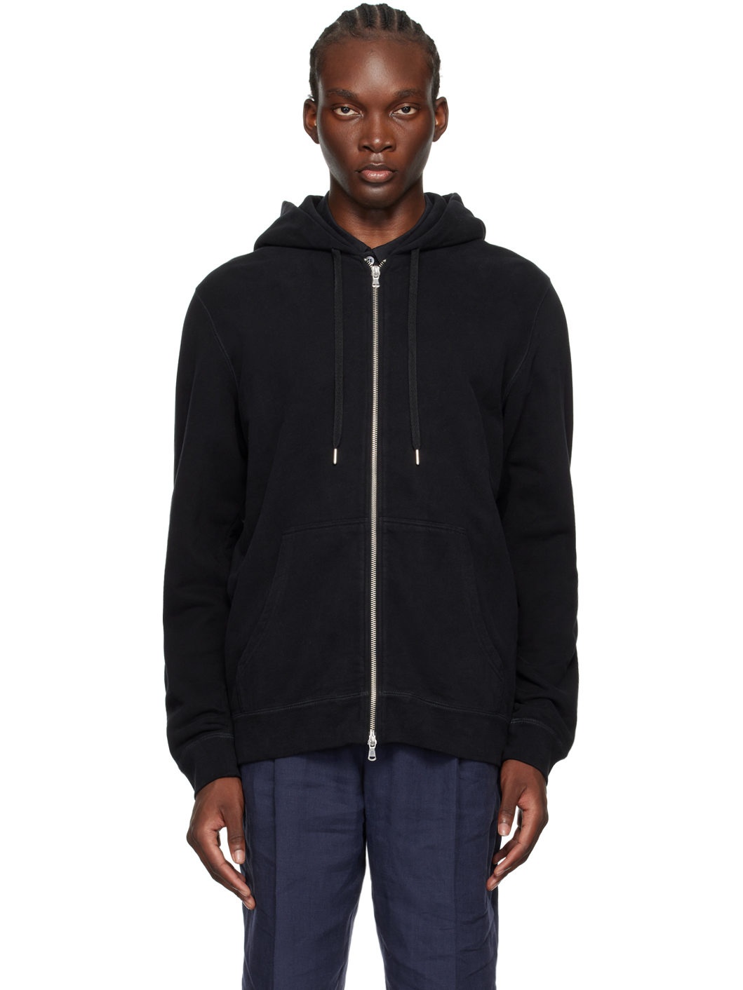 Black Loopback Zip Hoodie - 1