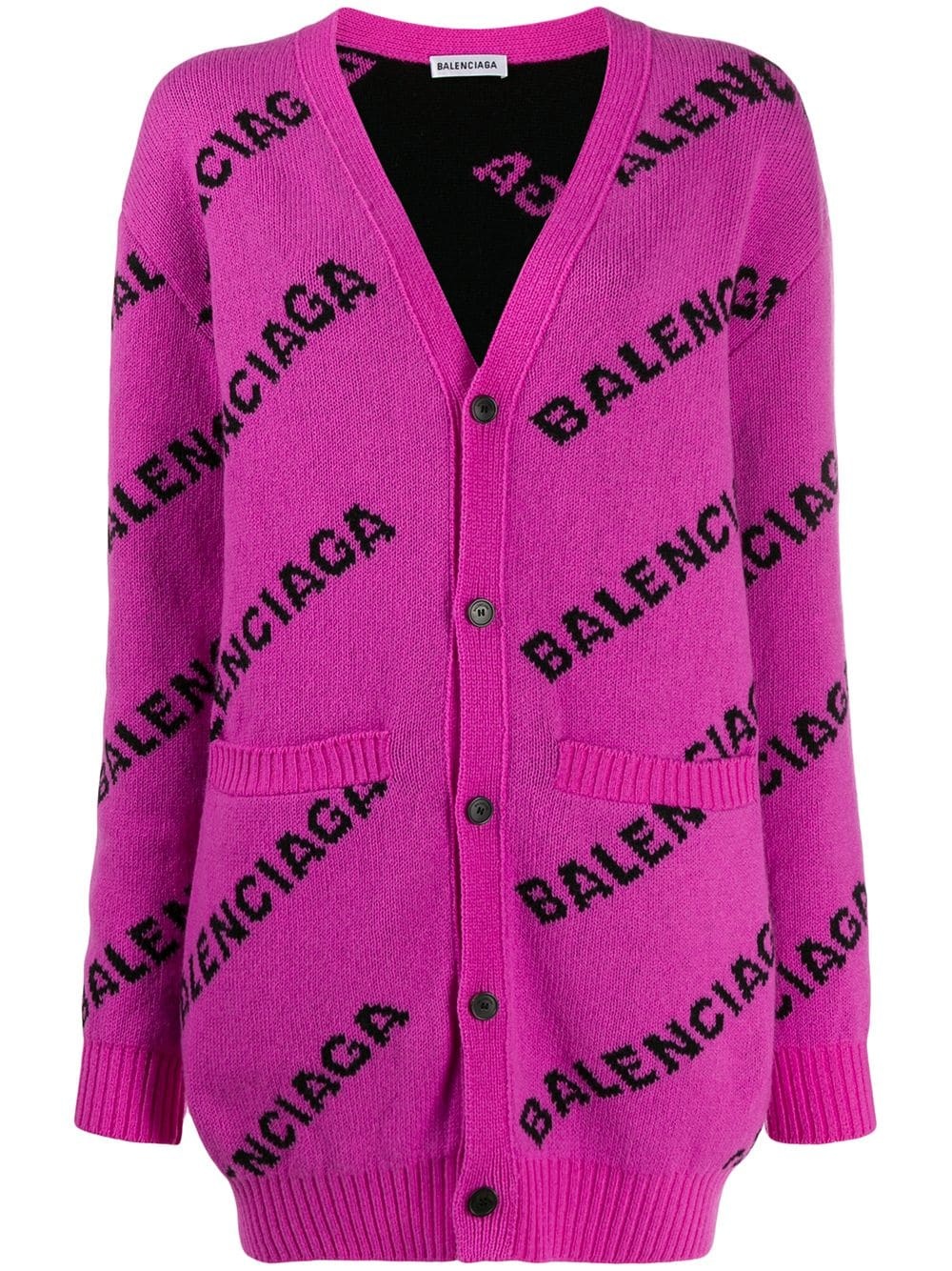 logo print cardi-coat - 1