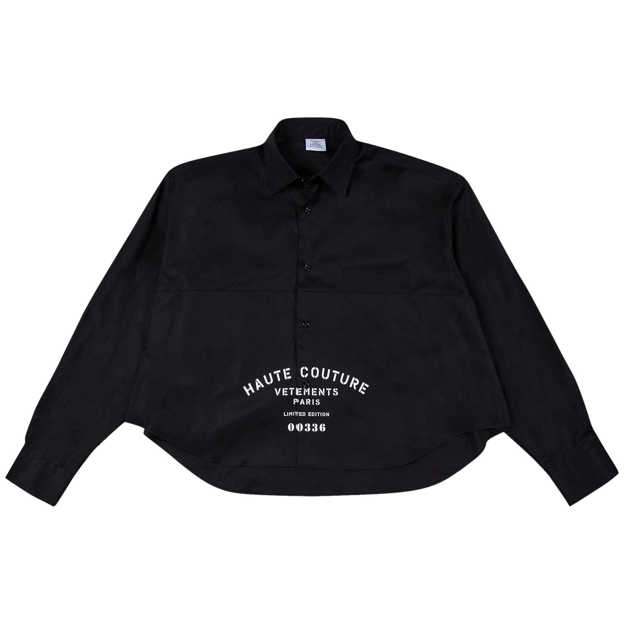Vetements Haute Couture Cropped Shirt 'Black' - 1