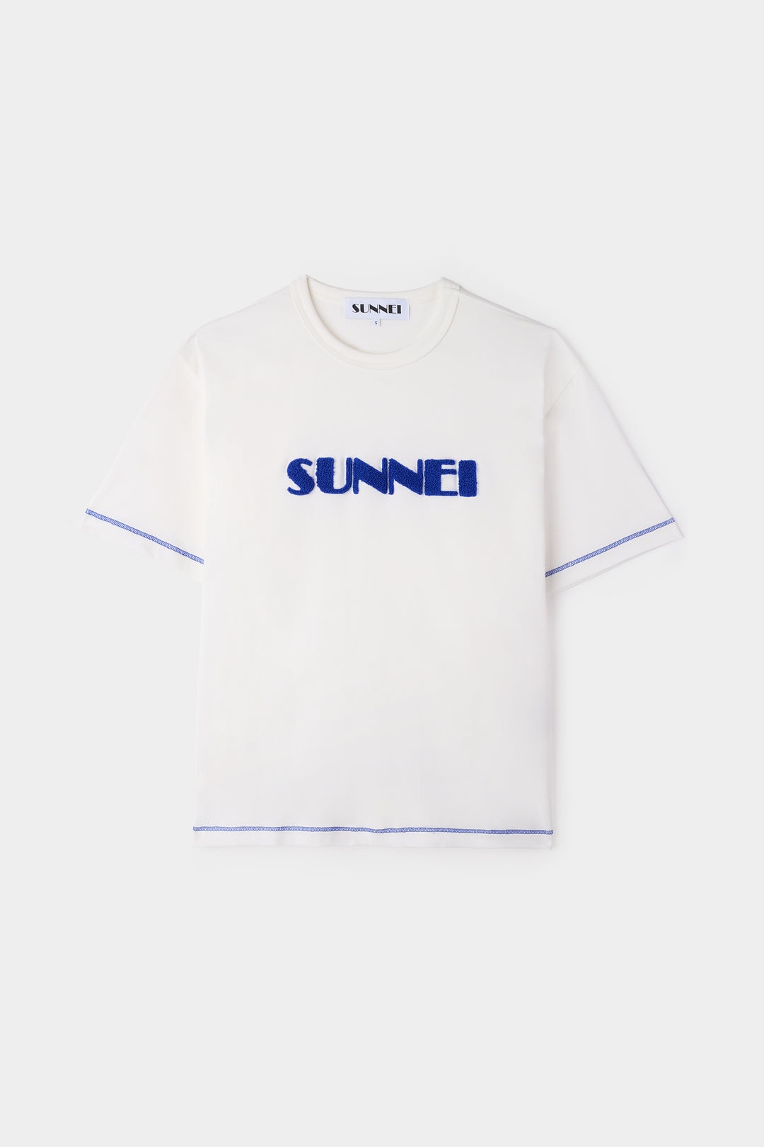 SUNNEI BIG LOGO BOUCLE CLASSIC T-SHIRT / off white