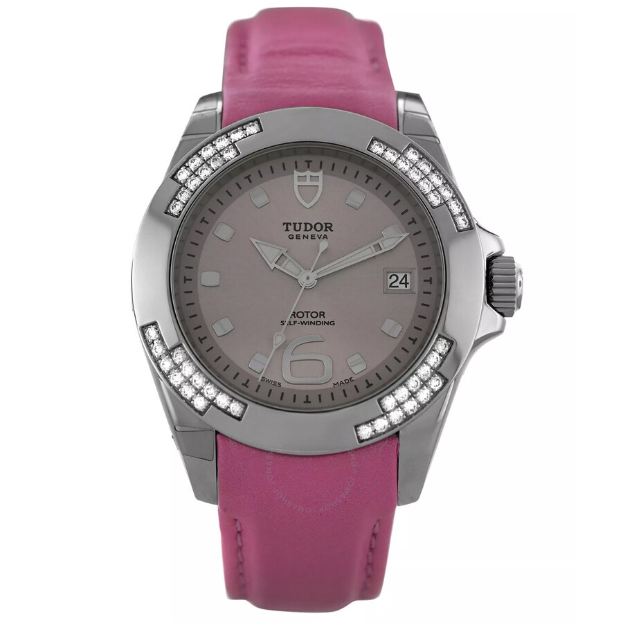 Pre-owned Tudor Prince Date Automatic Diamond Purple Dial Ladies Watch 79440P - 2