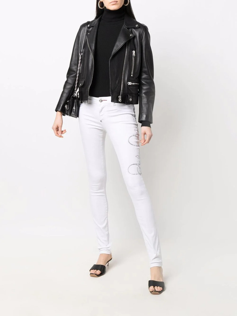 PHILIPP PLEIN Signature embellished skinny jeans outlook