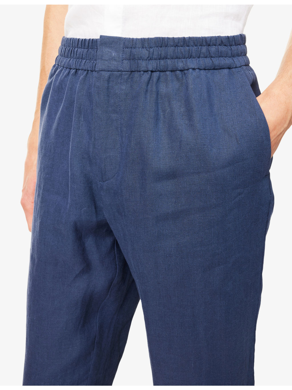 Drawstring Straight-Leg Linen Trousers - 5