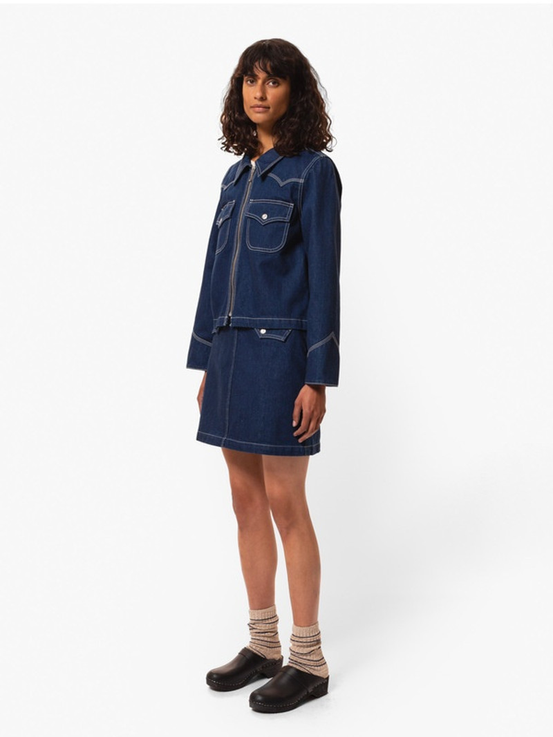 Nudie Jeans Anja Western Denim Jacket Blue outlook